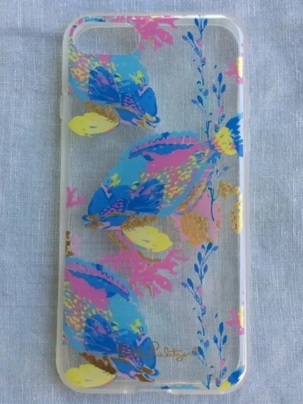 NWT Lilly Pulitzer clear Sandstorm fish iPhone 7/8 case